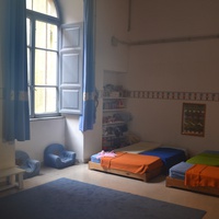 [Ambiente per il sonno preparato per favorire il riposo e l’indipendenza del bambino, Micronido Montessori gestito dall’ONM in Convenzione con Roma Capitale, via Nomentana 56, primo decennio del Duemila] – Archivio ONM.$$$528